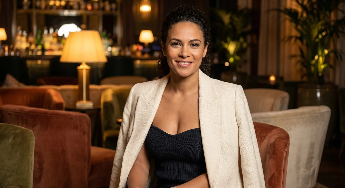 Confident woman wearing a bustier top and a blazer, representing personal style.
