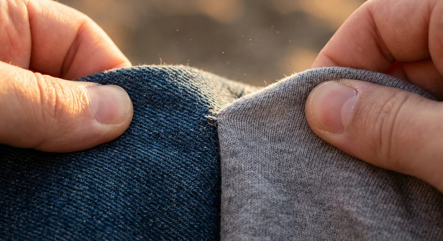 Detalii cu mâini atingând texturi diferite de materiale textile.